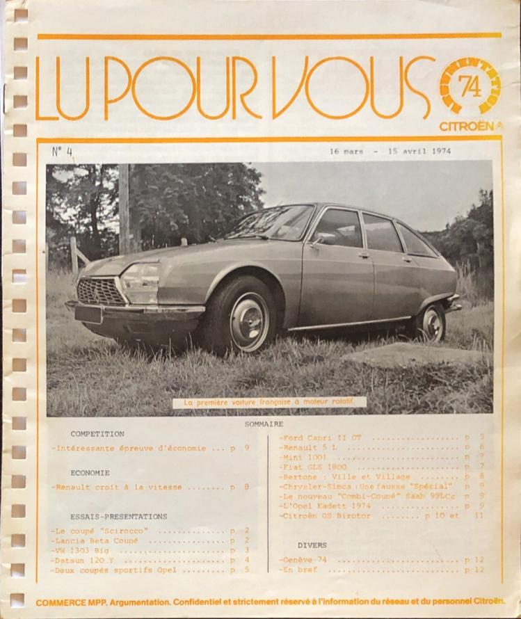 citroen gs brochure