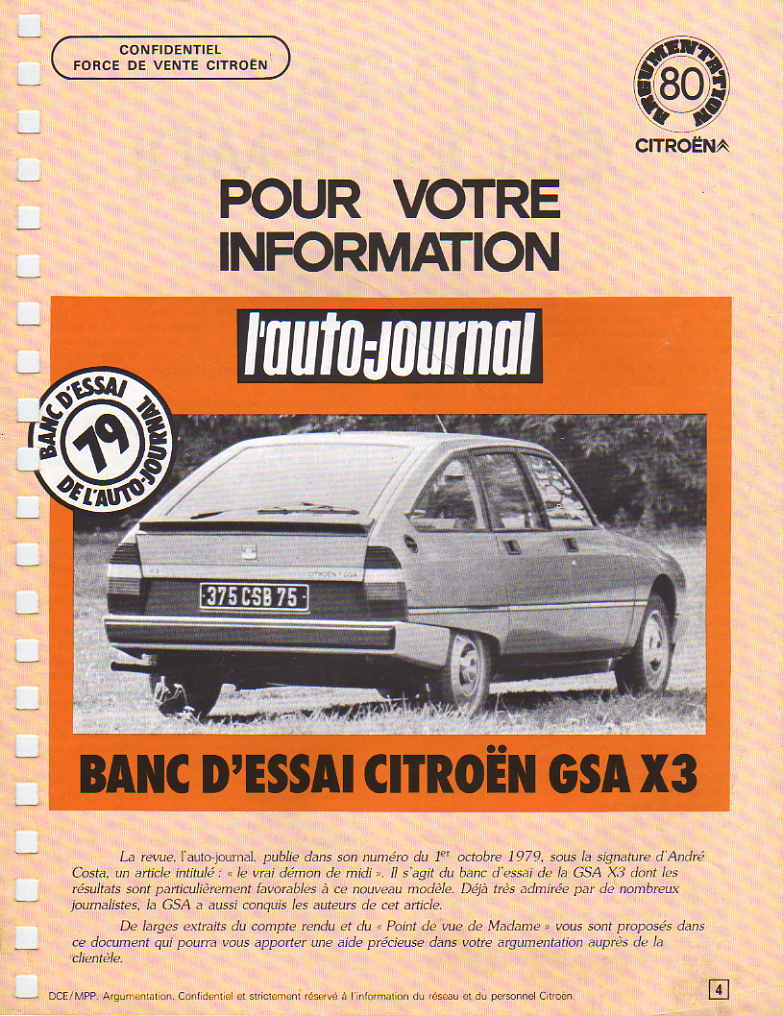 citroen gs brochure
